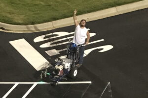 parking lot striping, striping, pavement markings,